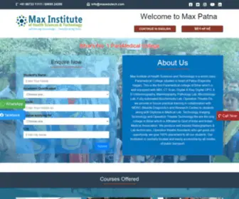 Maxedutech.com(Max Institute of Health Sciences and Technology) Screenshot