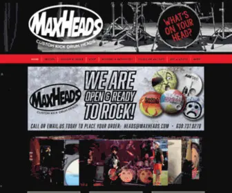 Maxheads.com(Maxheads-Custom Bass Drum Heads) Screenshot