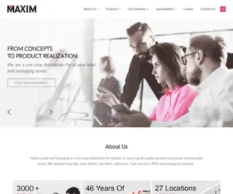 Maxim-Group.com(Maxim Label and Packaging) Screenshot