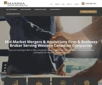 Maximadivestitures.com(Alberta Business Broker and M&A Firm) Screenshot