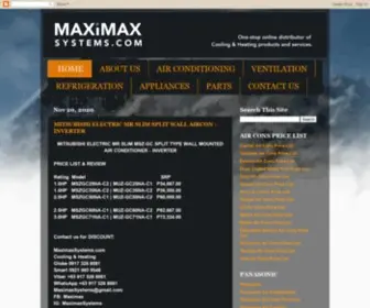 Maximaxsystems.com(One-stop Online distributor of AIR CONDITIONING) Screenshot