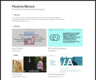 Maximeberard.com(Freelance web developer based in Lyon (France)) Screenshot