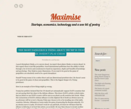 Maximise.dk(Startups, economics, technology and a wee bit of poetry) Screenshot