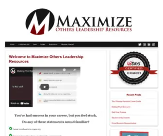 Maximizeothers.com(Maximize Others Leadership Resources) Screenshot