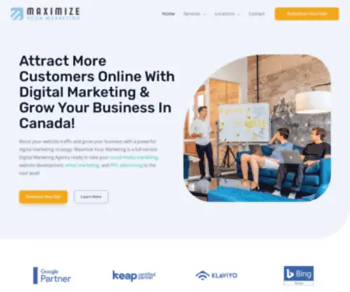 Maximizeyourmarketing.ca(Maximize Your Marketing) Screenshot