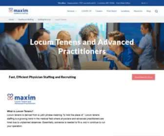 Maximphysicians.com(Us locum tenens) Screenshot