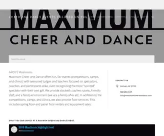 Maximumcheeranddance.com(Cheer and Dance Competitions with a family atmosphere and custom coaching style judging) Screenshot