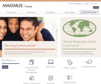Maximuscanada.ca(Helping Government Serve The People) Screenshot