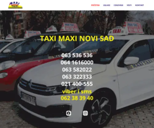 Maxinovosadjani.com(Taxi Novi Sad) Screenshot