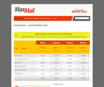 Maxmail.cl(Mailing Masivo en chile lider en mail marketing) Screenshot