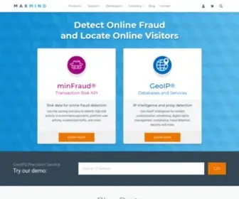 Maxmind.com(Industry leading IP Geolocation and Online Fraud Prevention) Screenshot
