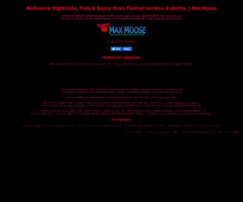 Maxmoose.com.au(Melbourne Nightclubs) Screenshot