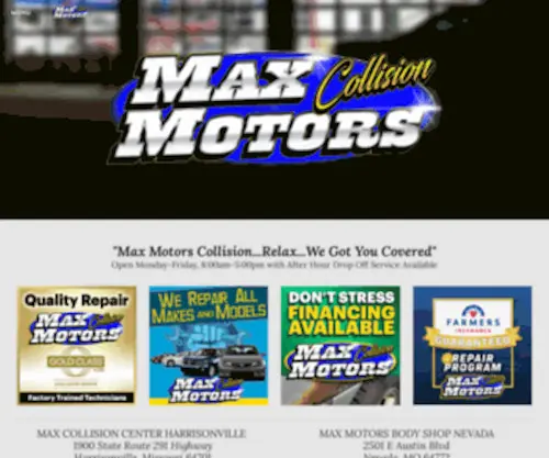 Maxmotorscollision.com(Max Motors Collision Center) Screenshot