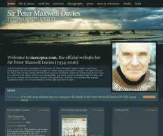 Maxopus.com(Sir Peter Maxwell Davies) Screenshot