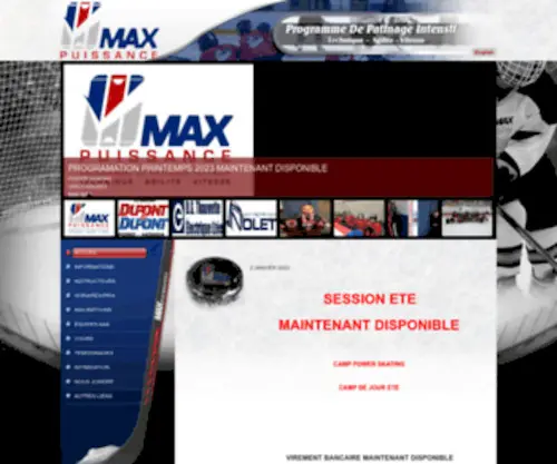 Maxpuissance.com(Max Puissance Power Skating Gatineau) Screenshot