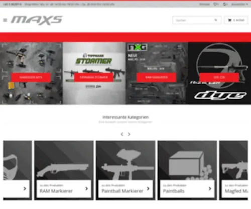 Maxs-Sport.at(Der Webshop von MAXS Paintball Austria) Screenshot