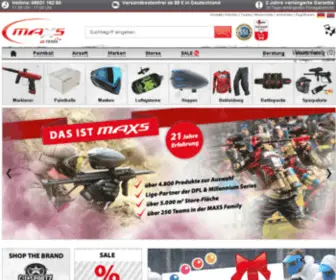 Maxs-Sport.com(Paintball Gotcha Onlineshop) Screenshot