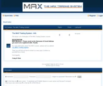 Maxtradingforum.com(MAX Trading System Forum) Screenshot