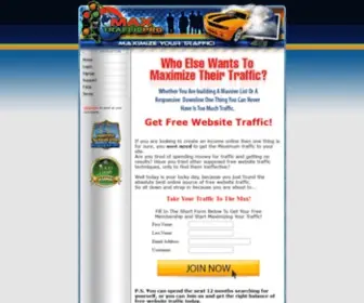 MaxtrafficPro.com(Get Free Website Traffic Now) Screenshot