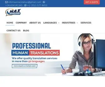 Maxtranslation.com(Translation Agency USA) Screenshot