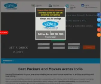 Maxwellrelocations.com(Packers and Movers) Screenshot