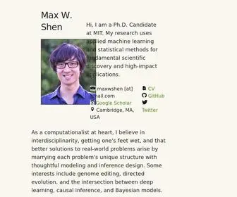 Maxwshen.com(Max W) Screenshot