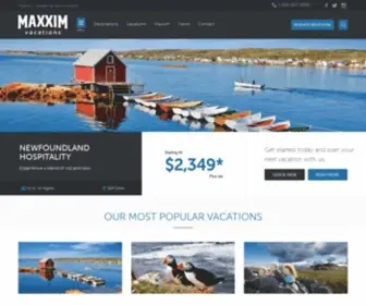 Maxximvacations.com(Atlantic Canada Tours & Vacation Packages Maxxim Vacations) Screenshot