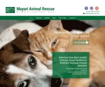 Mayarirescue.com(Mayari Animal Rescue) Screenshot