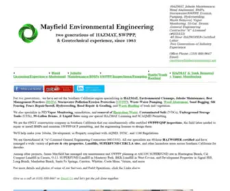 Mayfieldenvironmental.net(HAZMAT Remediation) Screenshot