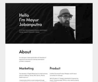 Mayur.ca(Website of Mayur Jobanputra) Screenshot