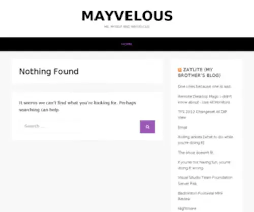 Mayvelous.com(Me, Myself and Mayvelous) Screenshot