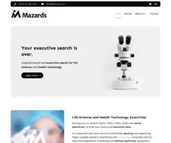 Mazards.com(Executive search for life sciences & health technology) Screenshot