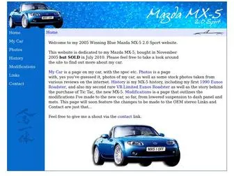 Mazdamx5.co.uk(Winning Blue Mazda MX) Screenshot