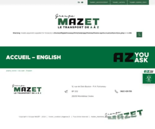 Mazet.fr(Découvrez nos solutions de transport) Screenshot