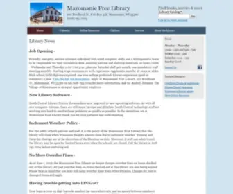 Mazolibrary.org(Mazomanie Free Library) Screenshot
