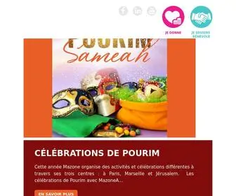 Mazone.org(Association d’aide alimentaire casher depuis 22 ans) Screenshot