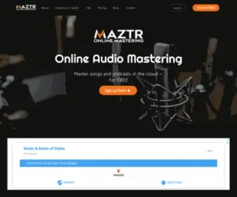 Maztr.com(Instant Online Audio Mastering Software) Screenshot