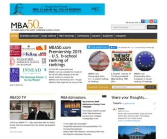 Mba50.com(Top business schools and MBA rankings) Screenshot