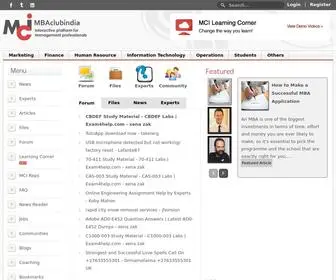 Mbaclubindia.com(Interactive Website for Management Professionals) Screenshot
