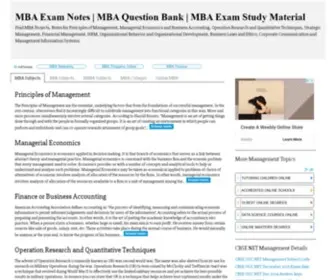 Mbaexamnotes.com(MBA BBA EMBA Exam Notes and Study Materials) Screenshot