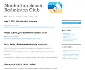 Mbbadmintonclub.com(Manhattan Beach Badminton Club) Screenshot