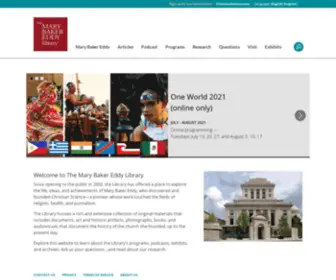 Mbelibrary.org(Mary Baker Eddy Library) Screenshot