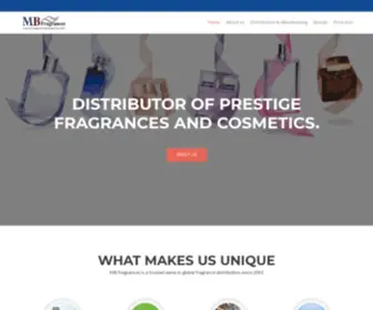 MBfragrances.com(Distributor of Prestige Fragrances and Cosmetics) Screenshot