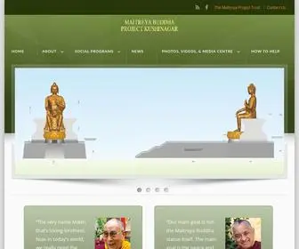 MBpkushinagar.org(A magnificent Maitreya Buddha statue) Screenshot