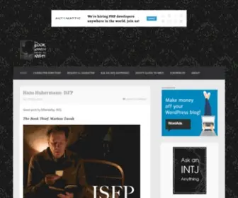 Mbtifiction.com(Literary, Historical & Fictional MBTI) Screenshot