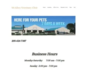 Mcadoryvet.com(McAdory Veterinary Clinic) Screenshot