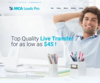 Mcaleadspro.com(MCA Leads Pro) Screenshot