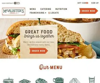 Mcalistersdeli.com(Deli Restaurant & Sandwich Shop Near Me) Screenshot