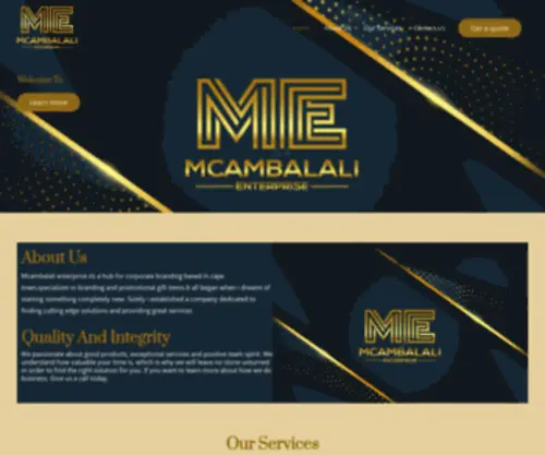 Mcambalalienterprise.co.za(Corporate branding) Screenshot