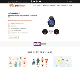 Mcarewatch.com.au(Wearable Safety Products for Elderly) Screenshot